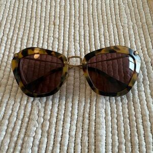 Miu Miu Oversized Cat Eye Tortoise Shell Sunglasses